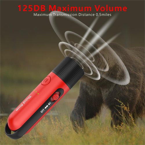 Third Pole 125dB Rechargeable Bear Horn,IPX4 Waterproof & LED Flashlight Bear Deterrent Device for Hiking, Camping, Outdoor Survival,Red