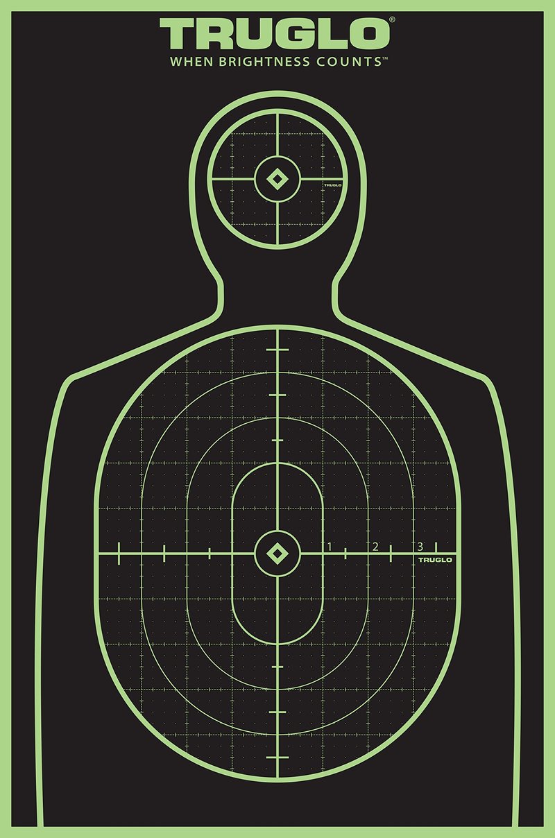 TRUGLO 12X18 Tru-See Bright Fluorescent Self-Adhesive High-Visible Reactive Splatter Handgun Target, 6-Pack/Green