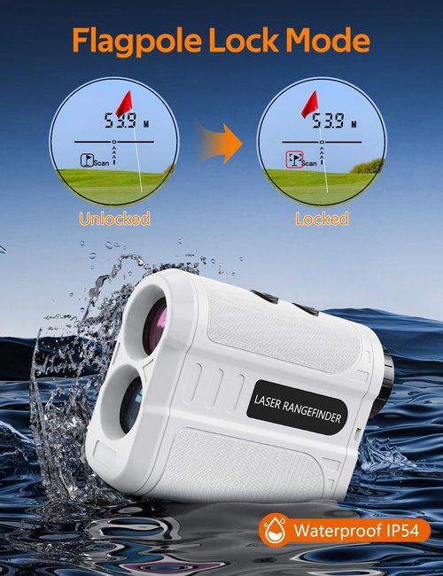 Olook Golf Rangefinder, 546/1100 Yards Laser Range Finder, 6X Magnification, Flag Pole Locking Function, High-Precision Rangefinders for Golfing Hunting, Battery Included