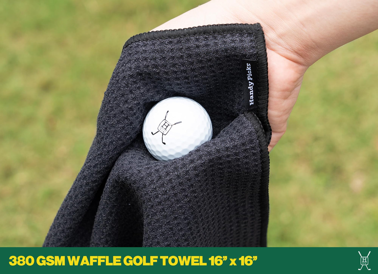 Handy Picks Golf Club Cleaner with Water, Spray Water Bottle Holds 5.5 OZ Water with Heavy Duty Metal Retractable Magnetic Clip, Waffle Microfiber Golf Towel, Ideal Golf Water Brush Combo Kit Black