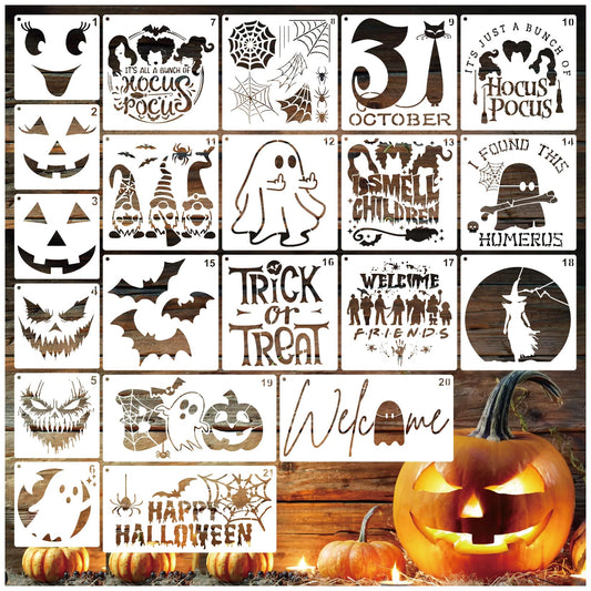 Halloween Stencils for Door Mats Large Reusable Halloween Rug Doormat Stencil for Painting on Wood Crafts Shirts Glass Door Hanger Sign (bat21)