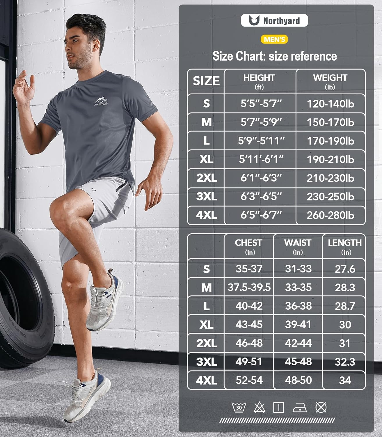 NORTHYARD Men's UPF 50+ Sun Protection Shirt - Short Sleeve Rash Guard for Athletic Activities