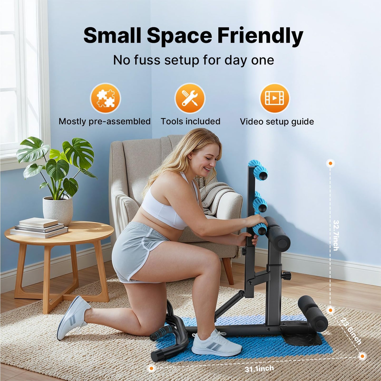 MERACH Upgrade Deep Squat Machine for Overweight, Dual Spring Assist& 350LB Weight Capacity, Glute Trainer Machine, Easy Setup & Leg Home Workout Machine