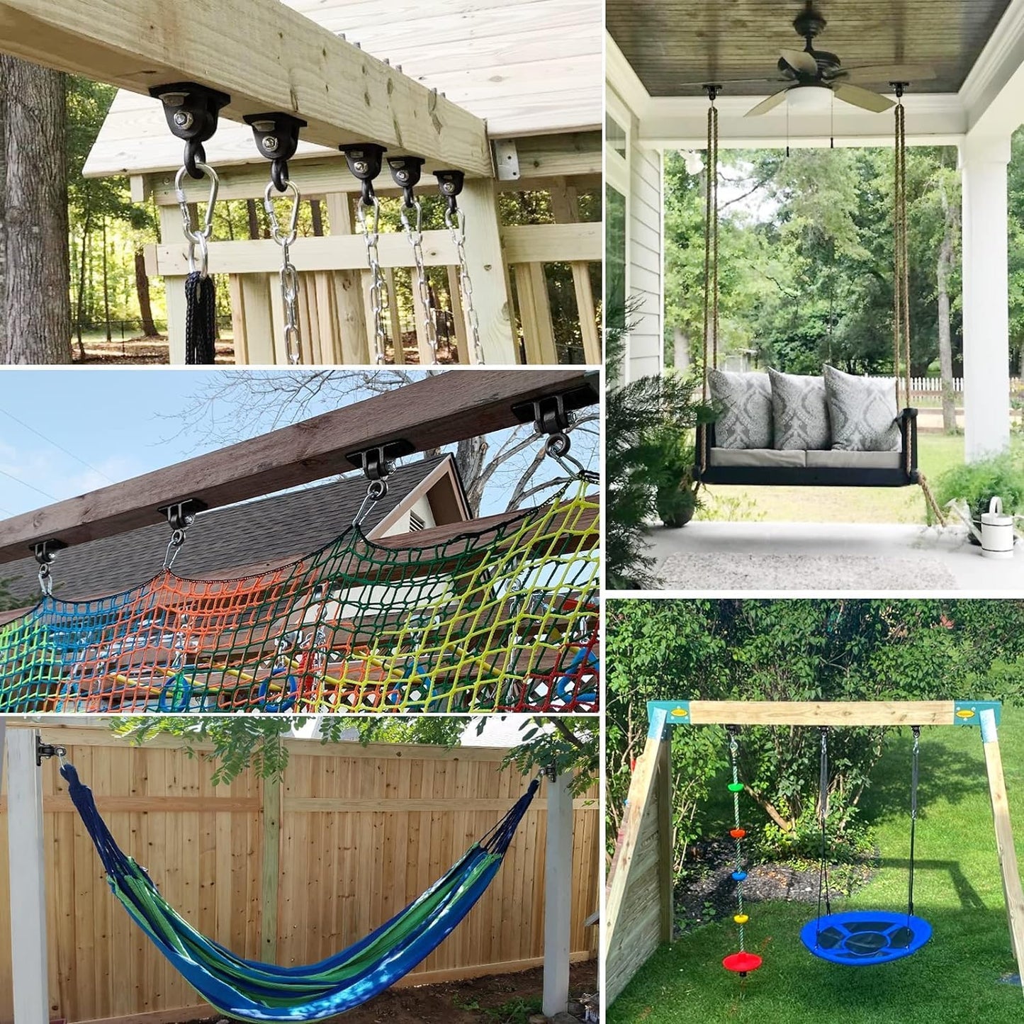 BETOOLL Heavy Duty Swing Hangers - Durable Playground Hardware for Indoor/Outdoor Use | Set of 8