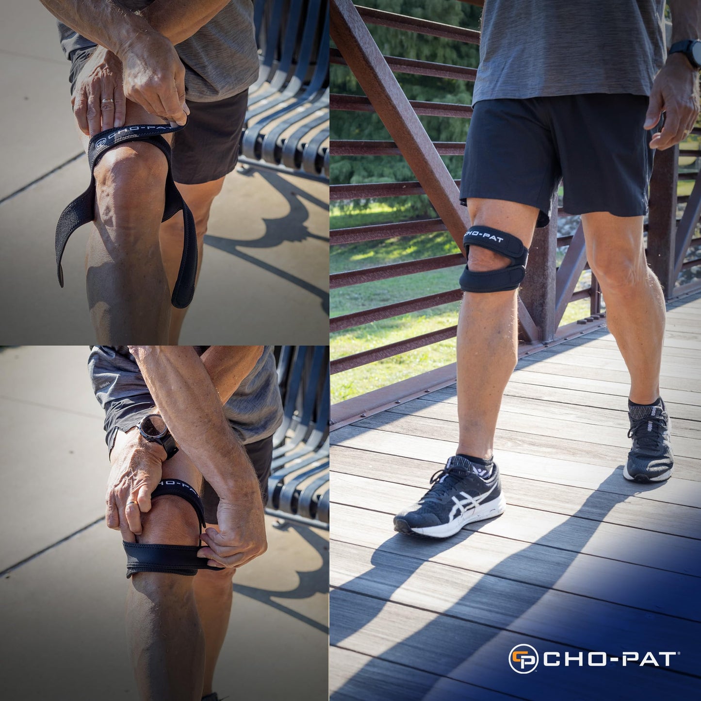 Cho-Pat Dual Action Lite, Adjustable & Lightweight Knee Support Strap for Tendonitis, Meniscus Tears, and Pain Relief, Small/Medium