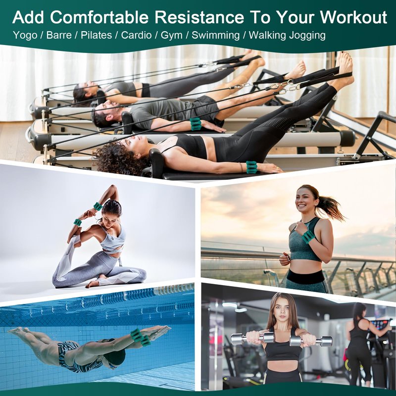 Wrist and Ankle Weights for Women Men, Adjustable Ankle & Wrist Weights Set of 2 (1Lb Each), Wearable Arm & Leg Weighted Bracelets for Home Yoga, Walking, Running, Dance, Gym, Pilates, Aerobics