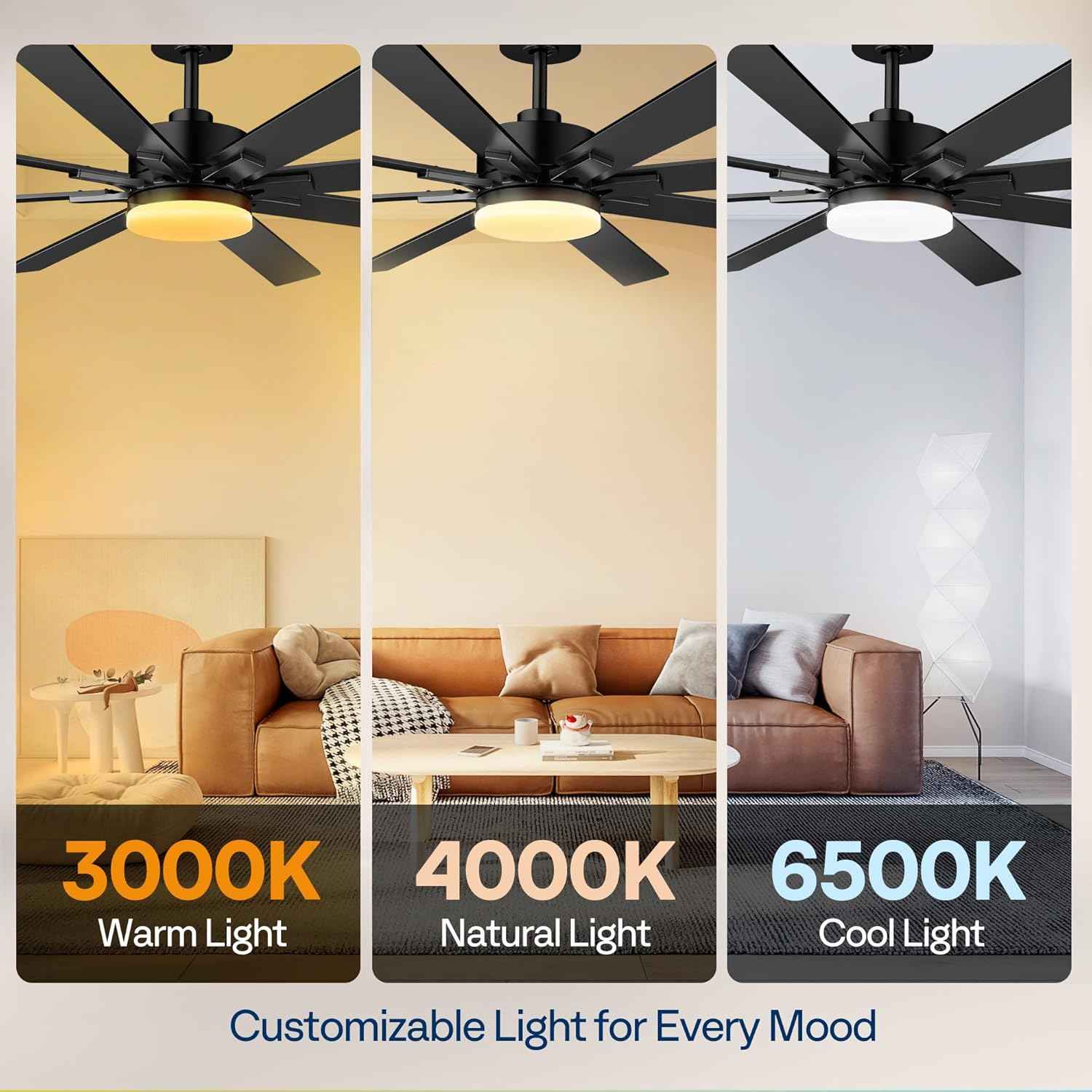 42-Inch VIVOHOME Low Profile Ceiling Fan with Lights & Remote - Dimmable, Quiet, Reversible for Bedroom & Living Room