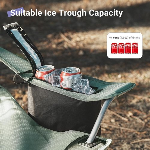 Byliable Portable Camping Chair - Lightweight Foldable Design with Drink Holder & Cooler Pouch | Gray/Black