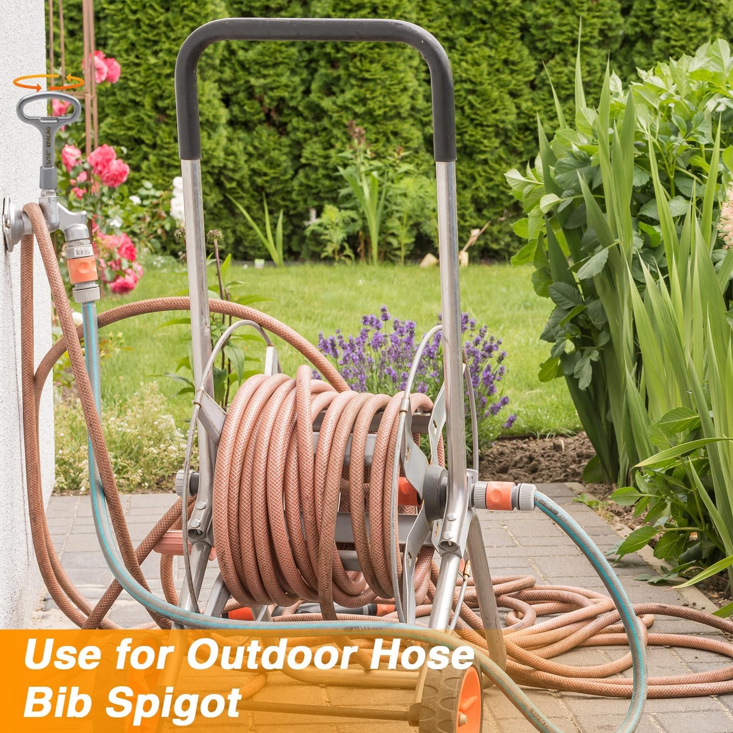 KPALAG Upgraded Stainless Steel 5/16'' Square Hydrant Key, Sillcock Water Key, Shut Off tool for Wall Hydrant Water Spigot and Outdoor Hose Faucet Valve, Replace# 80132