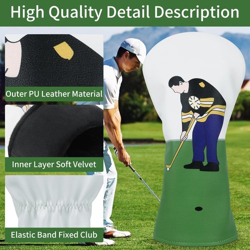 Jnnicoog Golf Club Head Covers, Driver Headcover,Golf Club Covers, Driver Cover,Golf Club Covers,Novelty DriverHead Covers