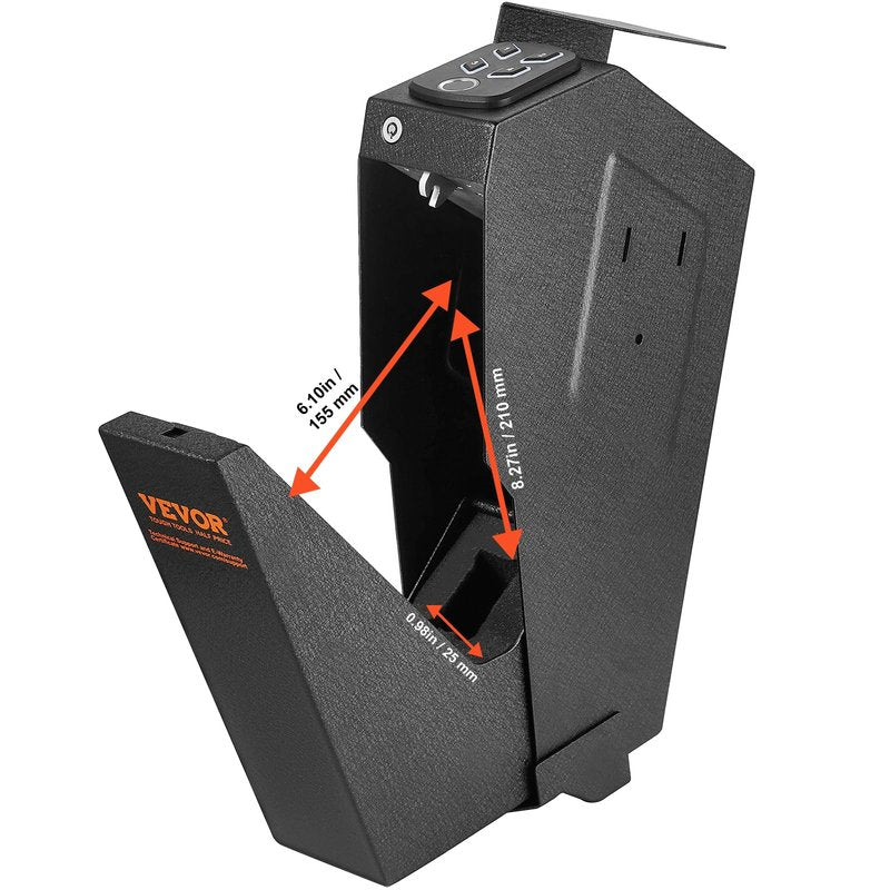 VEVOR Gun Safe for Pistols, Biometric Gun Safe with Three Quick Access Ways of Fingerprints, Passwords and Keys, Handgun Safe for 1 Pistol for Home, Bedside, Nightstand, Wall