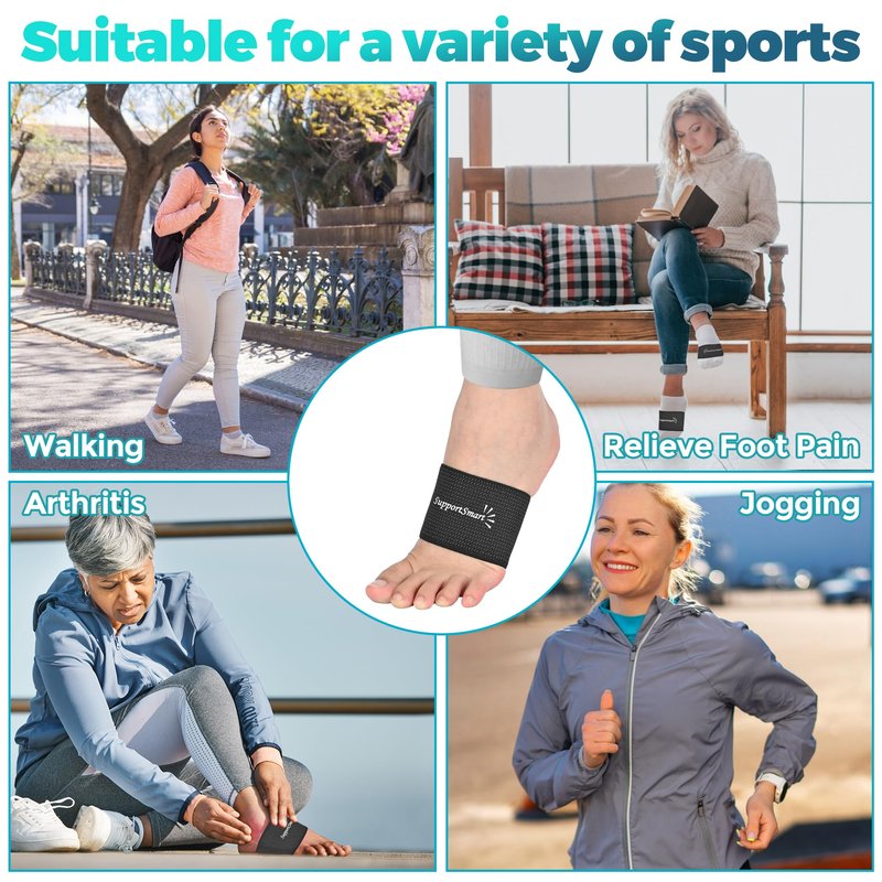 Arch Smart Copper Infused Arch Support Sleeve – Compression Foot Arch Support for Plantar Fasciitis, Flat Feet, Foot Pain Relief, Heel Spurs, Arch Support Bands for Women & Men (Beige, One Size)