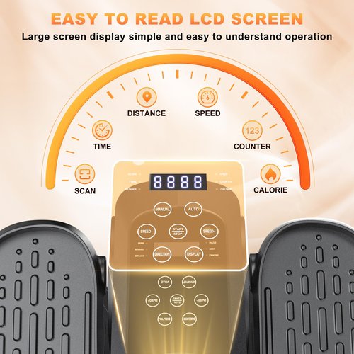 Mini Under Desk Elliptical Low Impact Electric Leg Exerciser As Seen on TV While Sitting for Seniors with Non-Slip Mat Quiet & Portable for Home and Office Black