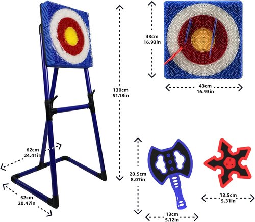 BunnyBoo Axe Throwing Game - Safe Bristle Target Set with 4 Axes & Darts | Portable Fun for All Ages