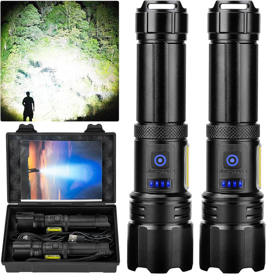 99,000 Lumens Rechargeable LED Flashlight - Super Bright, 7 Modes, IPX6 Waterproof for Camping & Hiking