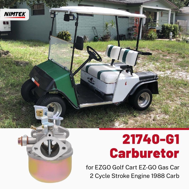 NIMTEK Carburetor for EZGO Golf Cart EZ-GO Gas Car 2 Cycle Stroke Engine 1988 Carb Replace 21740-G1