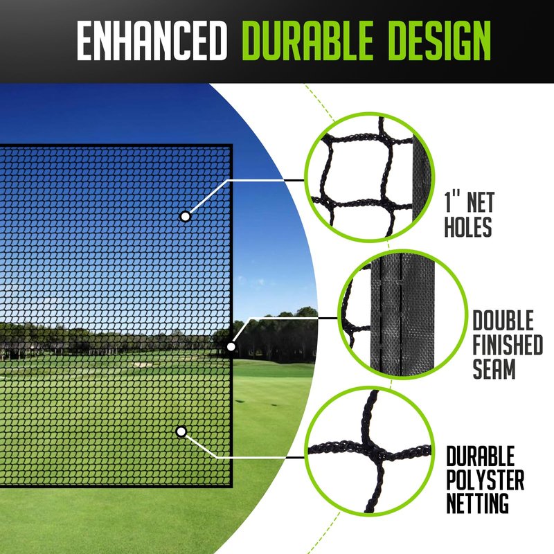 ZEALFEEL Golf Net for Backyard, 10 x 20Ft Heavy Hitting Net for Golf, Baseball, Hockey, Soccer, Durable and Portable, Double Finished Seam, Sports Net Barrier Net with Carry Bag Indoor Outdoor Use