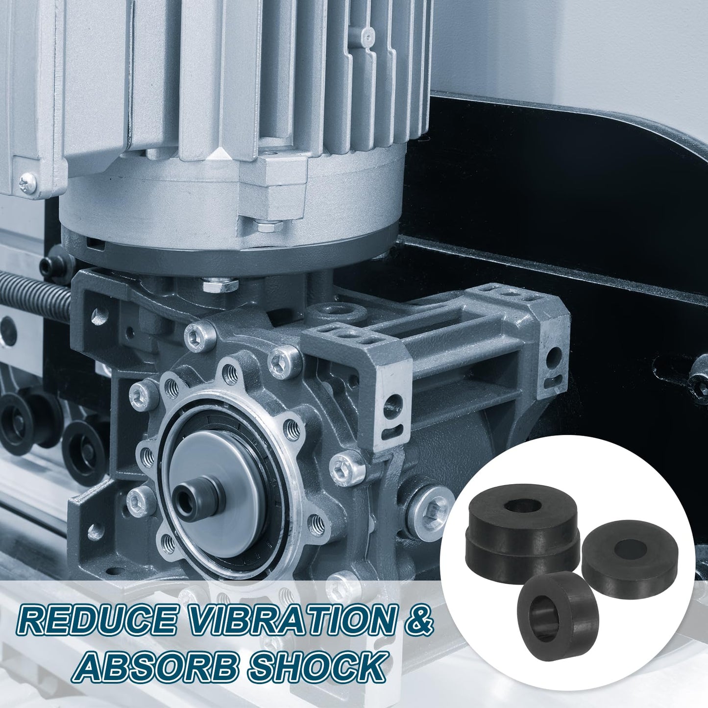 uxcell 6Pcs Thick Rubber Spacer, 2 Inch OD x 1/2 Inch ID x 1/4 Inch Thickness Round Rubber Bushings Anti Vibration Flat Spacer Washers for Home Industrial Machinery