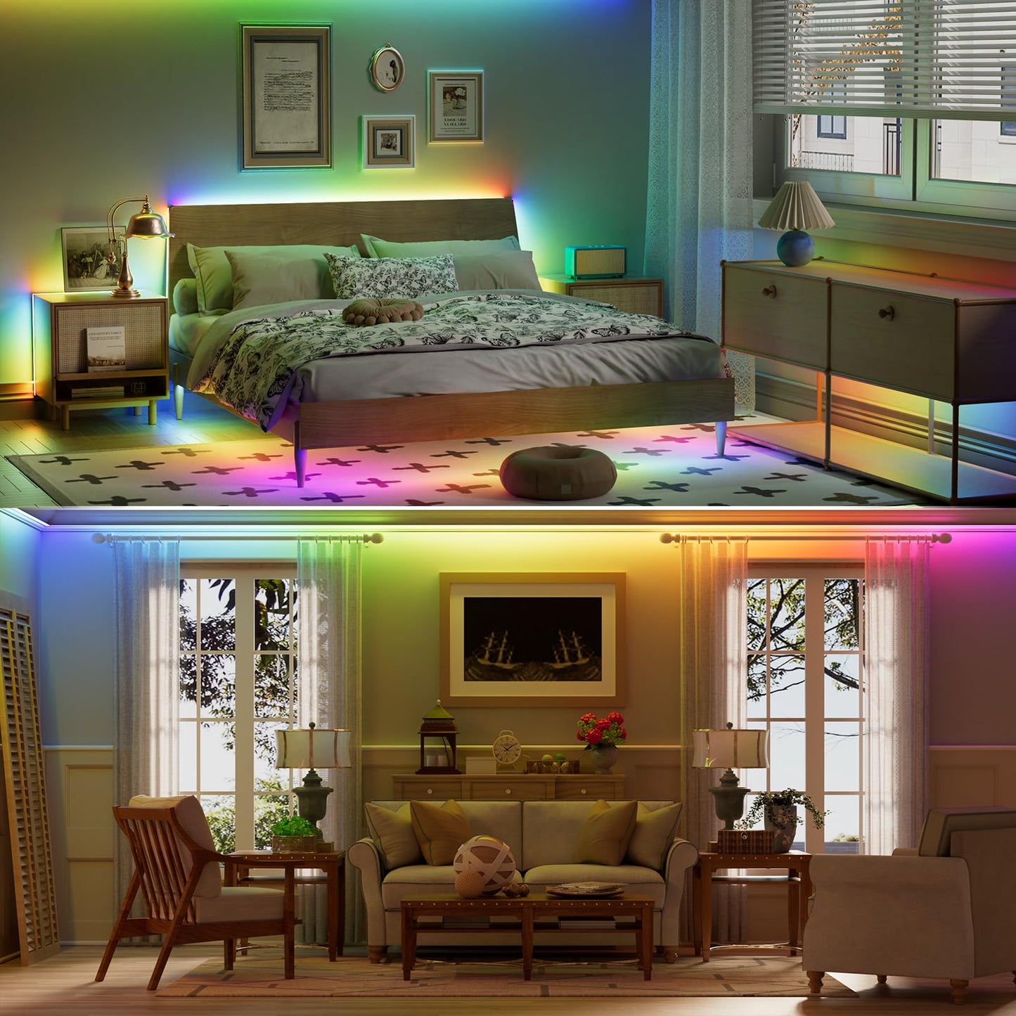 MIWISE 12mm Connectors Kit for 3-Pin RGB Smart IC COB LED Strip Lights,L-Shaped/Gapless/Strip to Wire Connectors,Dual-End Extenders with 22AWG Wires,Solderless Extension Connectors,24V/12V/5V/9V