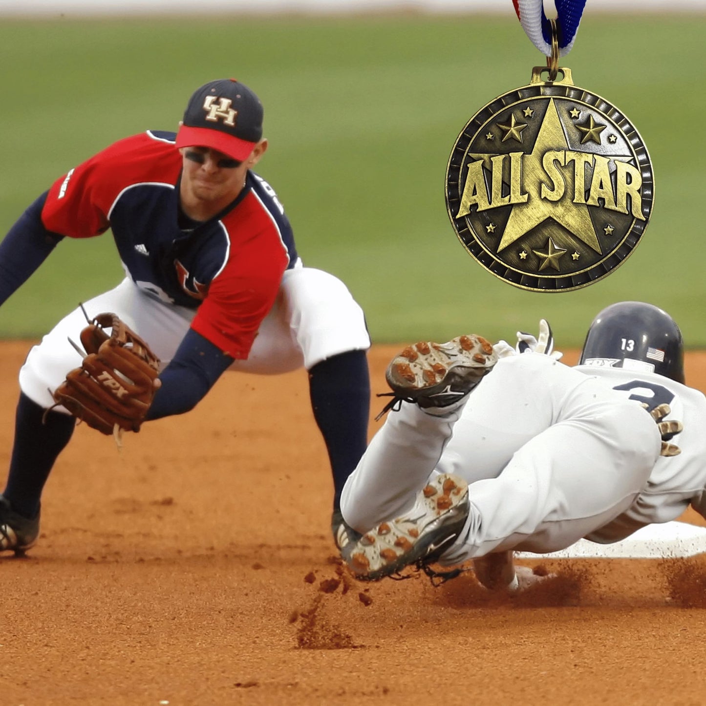 We Da Goat All Stars Medals - 2" All Star Award for Baseball Accessories, Football Accessories, Perfect for Baseball Necklace Gifts and Basketball Award for All Stars (1 Medal)