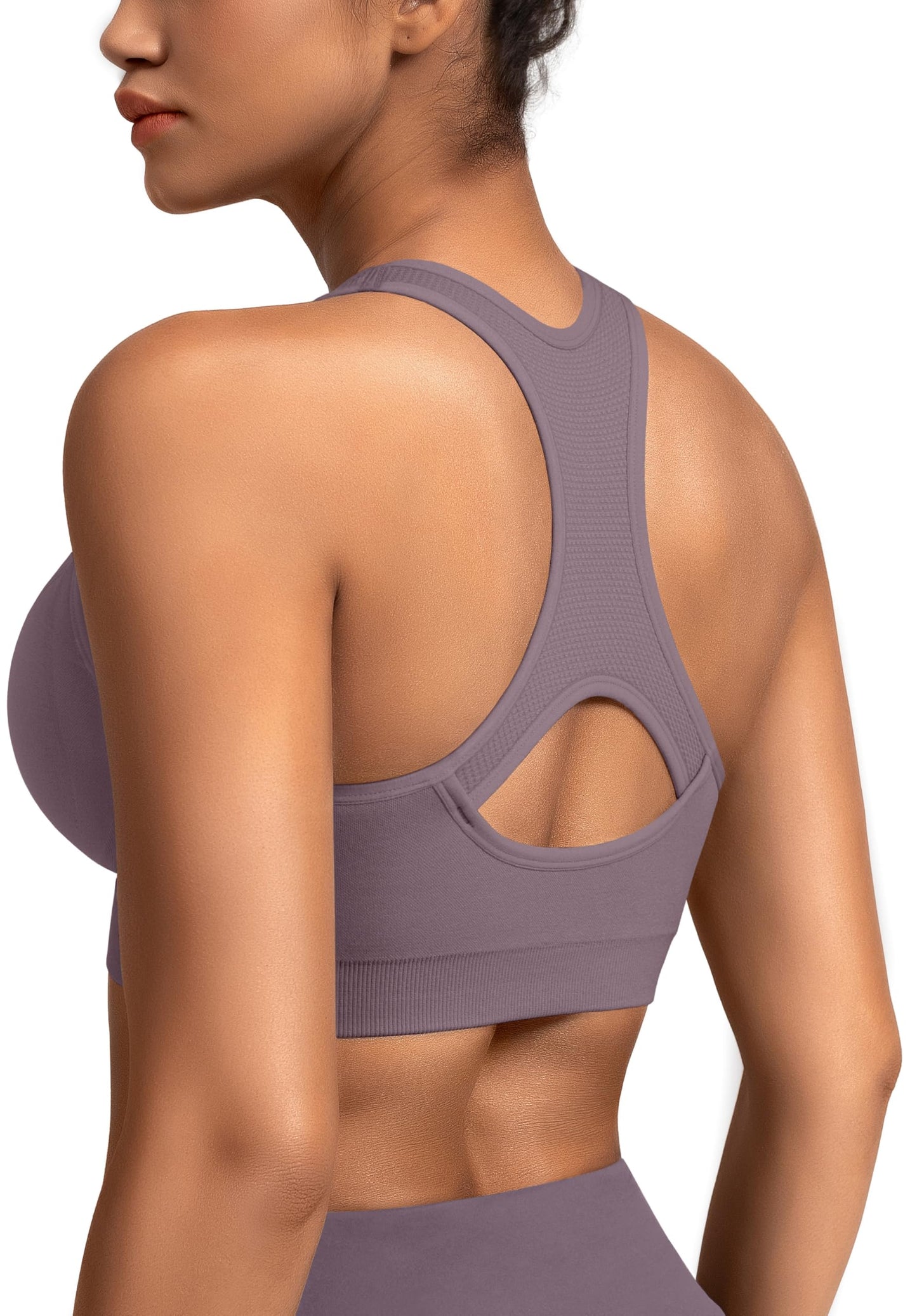 MIRITY Women Racerback Sports Bras - High Impact Workout Gym Activewear Bra Pack of 5 Color 2 Medium