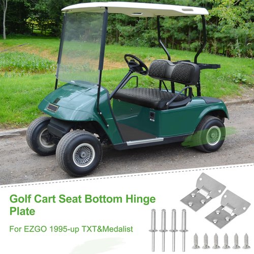 10L0L Golf Cart Seat Bottom Hinge Plate for EZGO(1995-up) TXT/Medalist Golf Cart Set of 2, Replaces OEM# 71610G01 71609G01