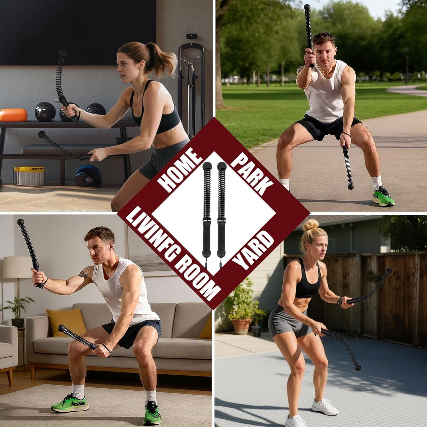 Skiennix Weighted Ropeless Battle Ropes - Heavy Duty Cordless Design for Home Gym | Strength & HIIT Training