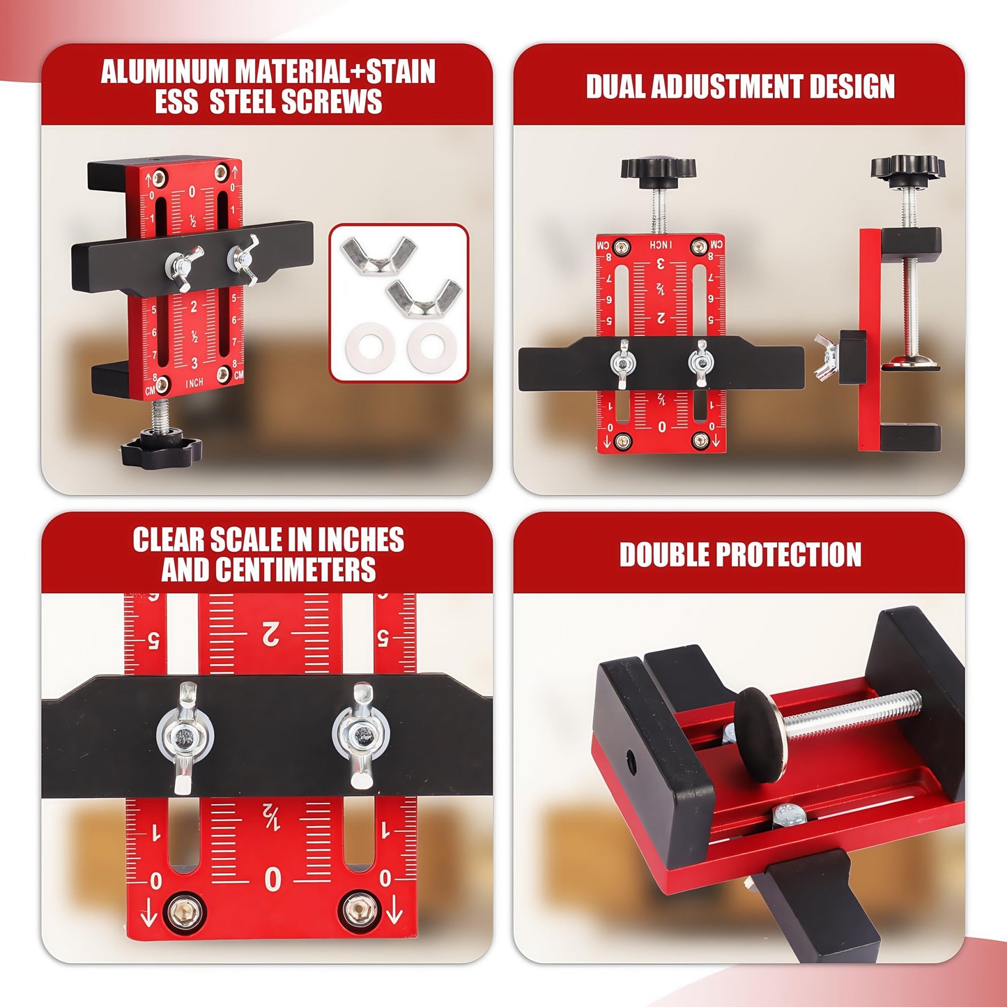 Temaowz Cabinet Door Mounting Jig, Cabinet Door Installation Jig, Adjustable Cabinet Door Installation Positioner, Cabinet Installation Tools for Installing Frameless or Face Frame