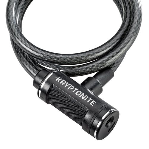 Kryptonite Parkview Bike Lock Cable, 6ft. x 12mm Braided Steel Cable Anti-Theft Security Bicycle Lock with Keys for Outdoor Equipment, Bicycles, Scooters, Fence, Gate