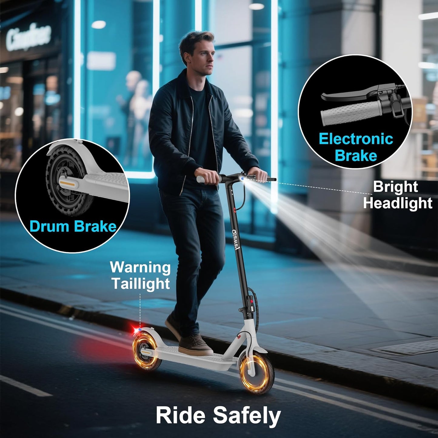 Qlaway 8.5" E-Scooter for Adults - 19/22 MPH Speed, 350/500W Motor, 22 Miles Range, Foldable Design