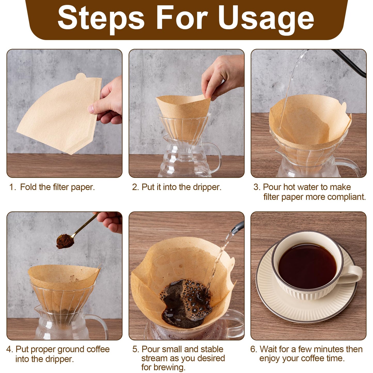 Coffee Filters, #4 Cone Coffee Filter 200 Count, Unbleached Natural Paper Filter 8-12 Cup, Disposable for Pour Over and Drip Coffee Maker