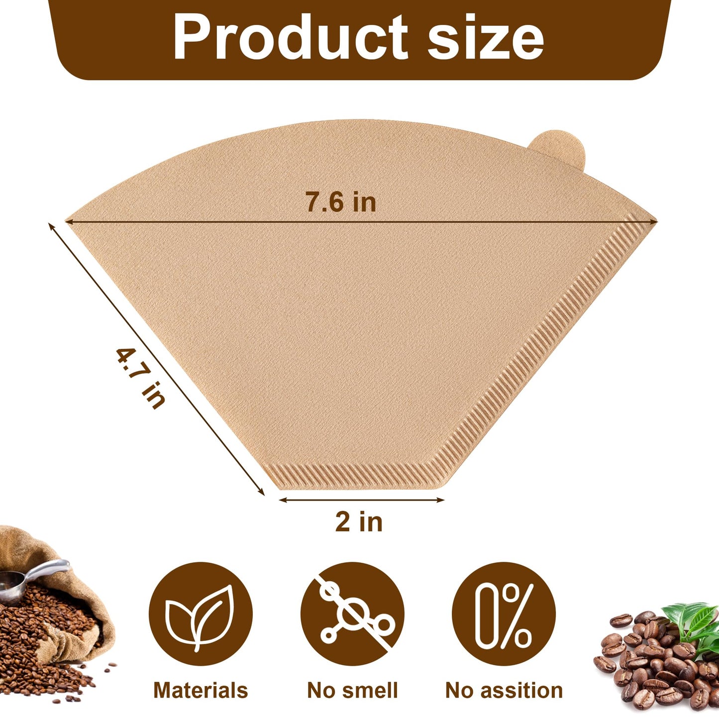 Coffee Filters, #4 Cone Coffee Filter 200 Count, Unbleached Natural Paper Filter 8-12 Cup, Disposable for Pour Over and Drip Coffee Maker