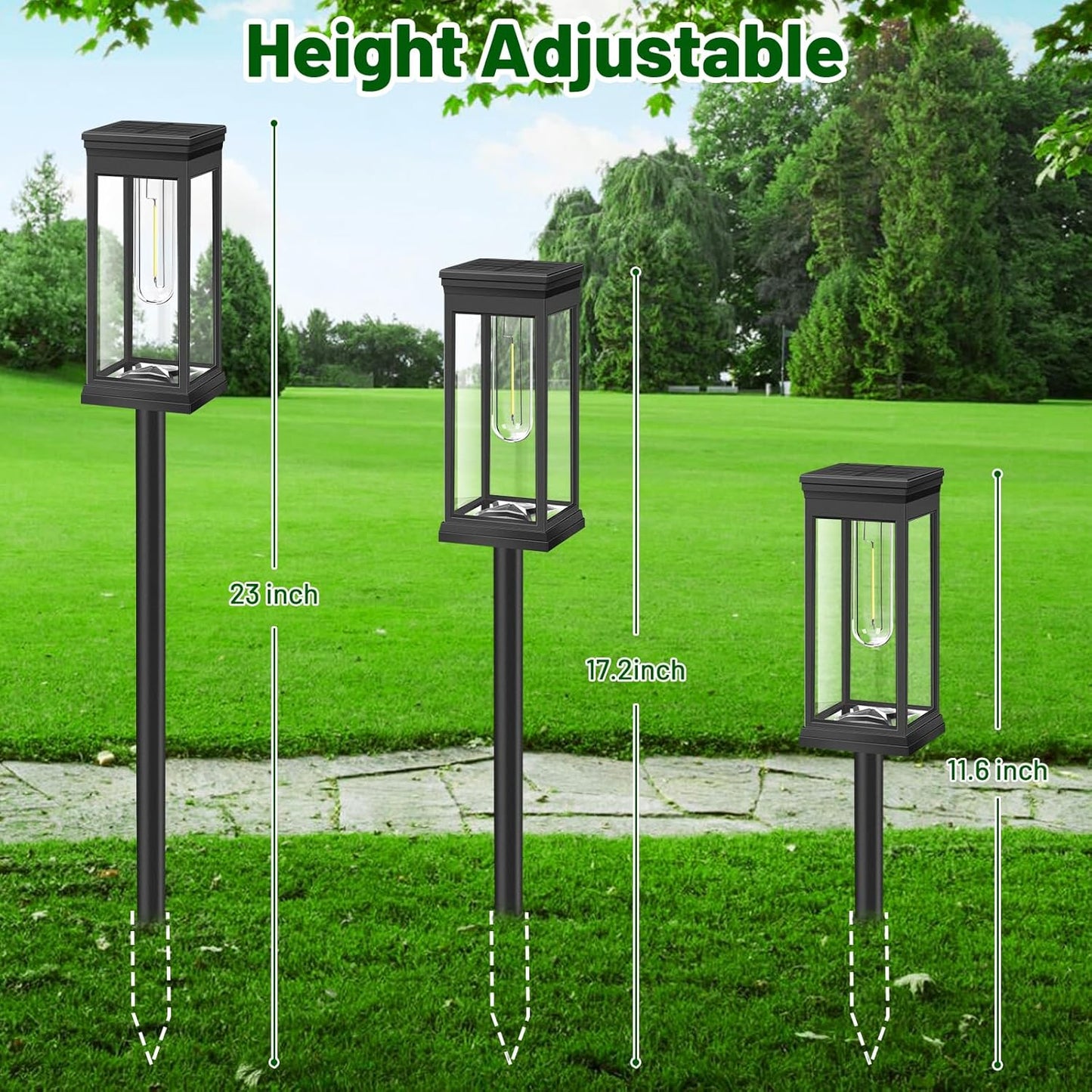 Solar Pathway Lights Outdoor 8-Pack - Super Bright LED Landscape Lighting, Waterproof & Sun-Powered for Garden Walkway