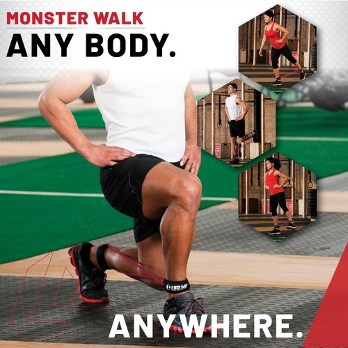 Lifeline Fitness Monster Walk Lower Body Resistance Bands with Ankle Cuffs - Durable Home Gym Equipment for Agility, Exercise, and Lower Body Strength – Multiple Resistance Levels Available 20 Pound