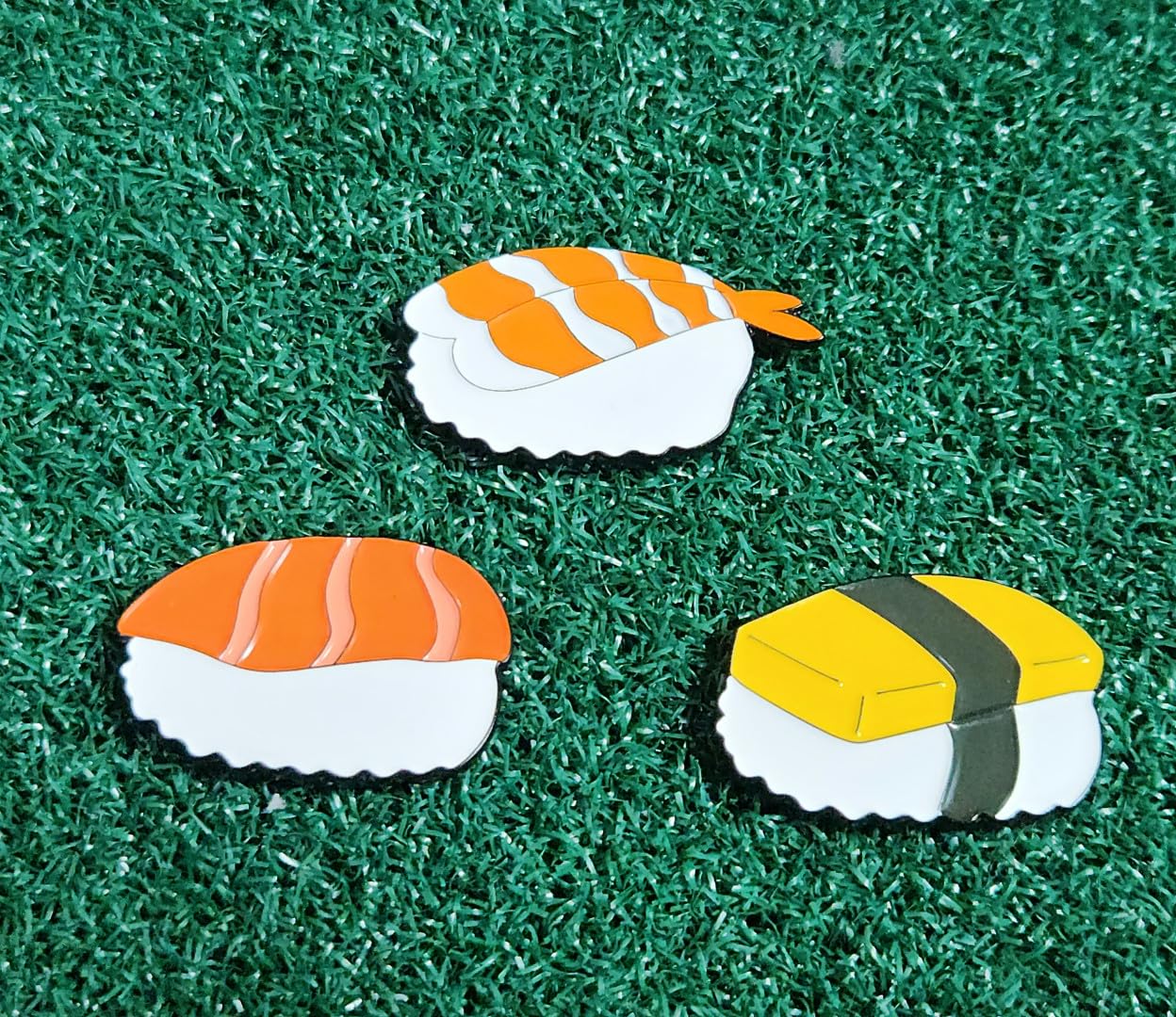 Food & Drink Golf Ball Markers with Hat Clip – Funny Magnetic Golf Accessories & Unique Gifts for Golf Lovers (Sushi Set)