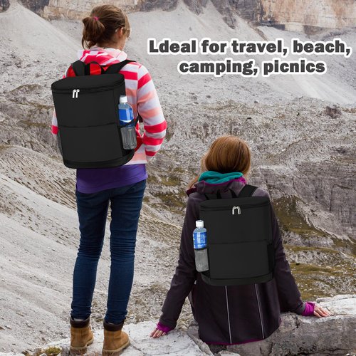 Insulated Cooler Backpack 30 Cans - Leak Proof Beer Backpack Lightweight Cooler Bag for Travel, Camping, Beach, Lunch (Black)