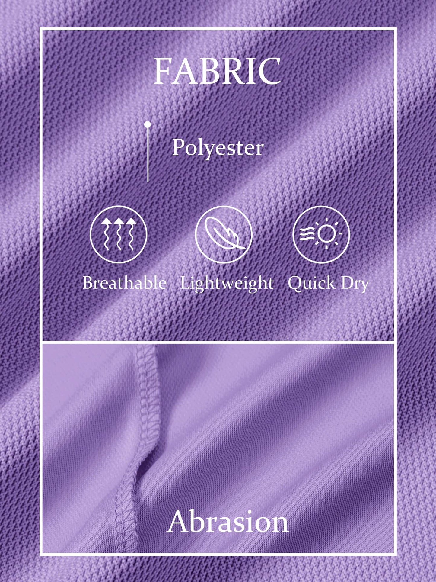 TACVASEN Mens Golf Shirt Dry Fit Mens Polo Shirts Short Sleeve Performance Golf Polos for Men with Collar Work Shirts Light Purple, 3XL