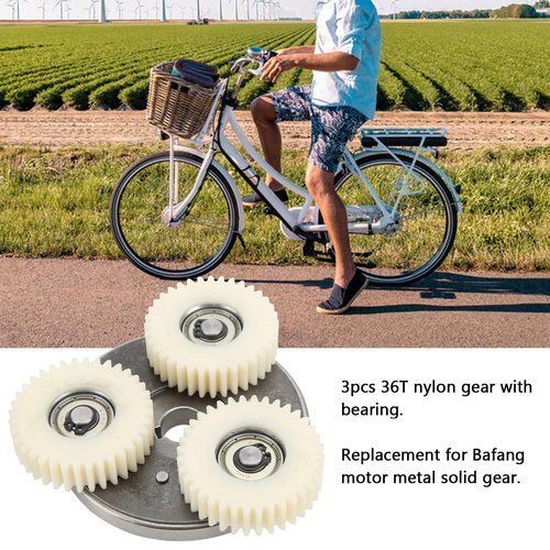 Gear Clutch Kit, Durable 36T Nylon Gears with Bearings, Electric Motor Parts 3-Piece Set for 500W E-Bikes Scooters and Electric Vehicles