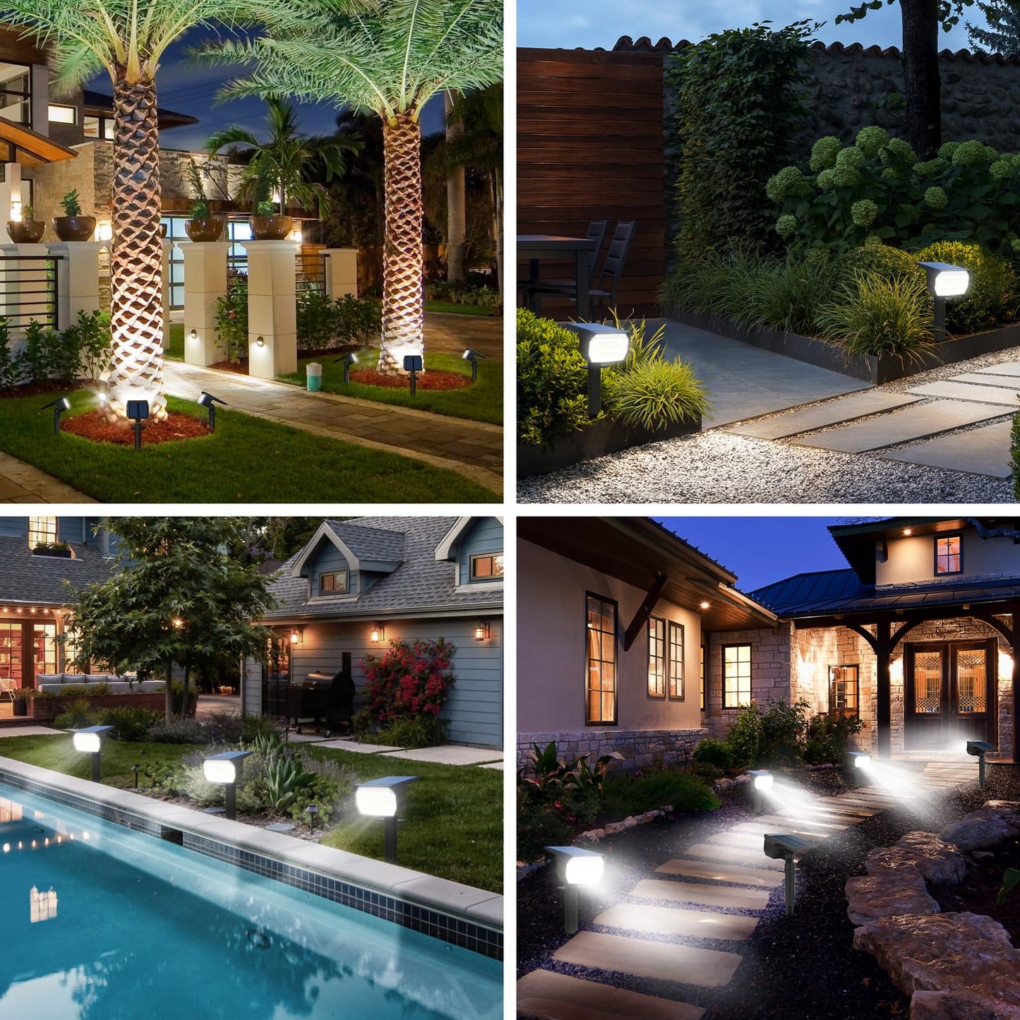 nipify 1 Pack Solar Lights Outdoor Waterproof, Motion Sensor Spot Lights 3 Modes Solar Powered Spotlights 2-in-1 Auto On/Off Landscape Lighting for Outside Yard Wall Garden, Cool White