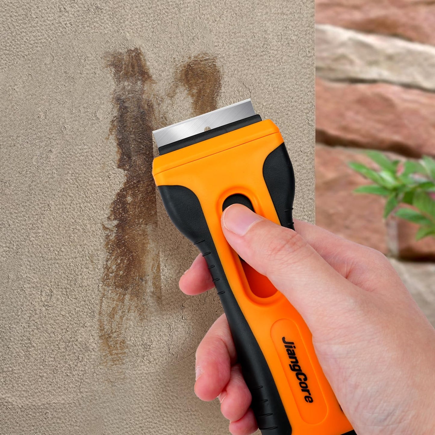 JiangCore Razor Blade Scraper Tool with 15 Extra SK5 Blades - Multi-Surface for Glass Tile Window Car Cooktops - Stainless Steel, Cleaning & Paint Removal Tool