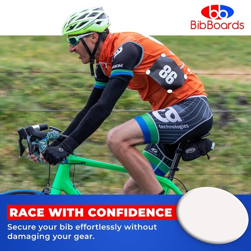 bibSNAPS Race Bib Clips - Secure Fasteners for Running & Cycling Events - Non-Magnetic, Soft & Reusable, 4-Pack in White