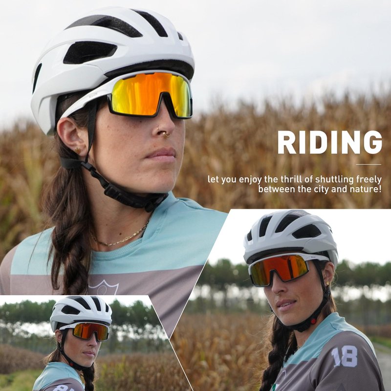 SCVCN Polarized Cycling Glasses Sports Sunglasses Men Women MTB Bicycle UV400 Protection Running Mountain Bike Baseball Biking Goggles Riding BMX Fishing Running Riding Golf Driving Softball 504