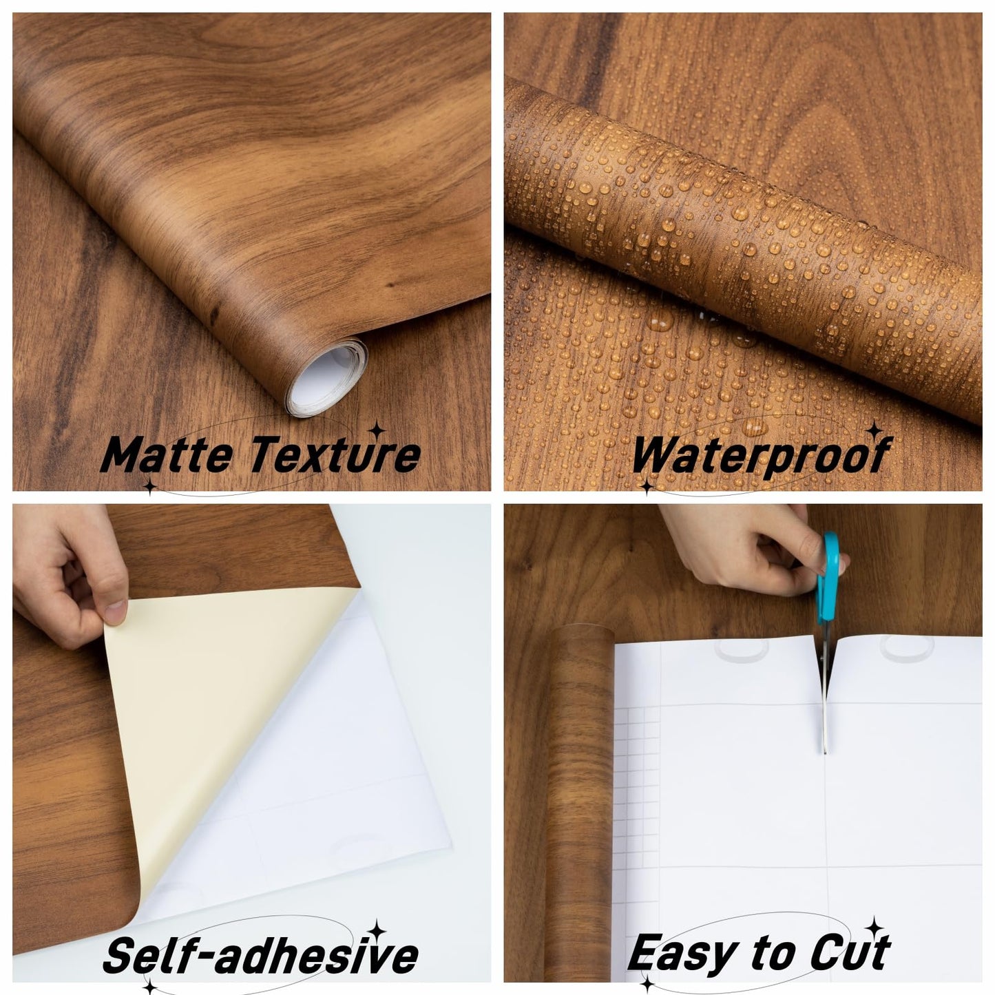 Wood Contact Paper with Tools, Peel and Stick Wallpaper Thicken for Countertops, Vintage Wood Grain Wallpaper Waterproof, Natural Wood Sticker Self-Adhesive Removable Vinyl Film 15.7 in X 118 in