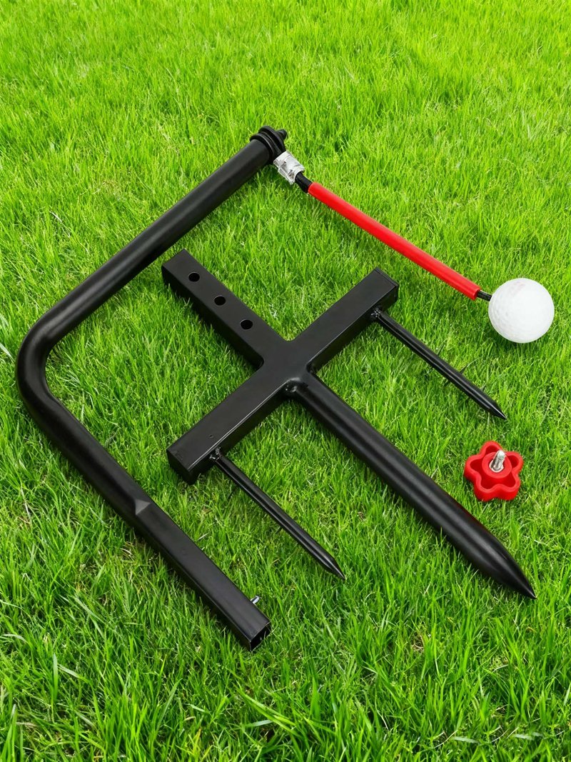 Miaimther Golf Swing Trainer for Kids & Youth | Durable Aluminum Practice Hitting Aid with Height Adjustment | Includes Replacement Balls | Ideal Golf Training Accessories for Beginners