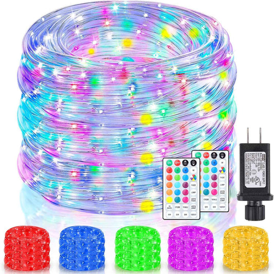 Waterproof 132FT Color-Changing Rope Lights - 400 LED Fairy String Lights with Remote for Outdoor & Indoor Decor
