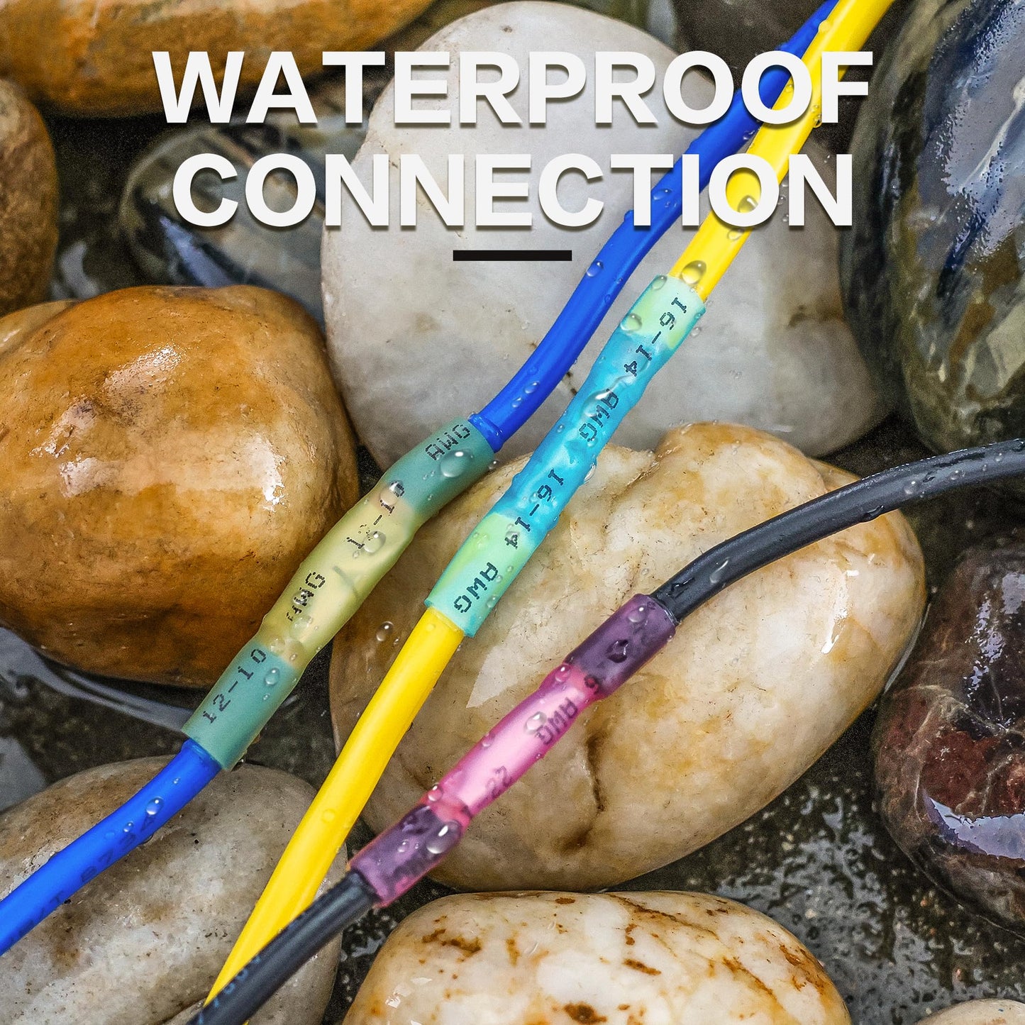 Heat Shrink Butt Connectors Kit - Waterproof Electrical Wire Splice Crimp Terminals for Automotive, Marine, Wiring (130Pcs)