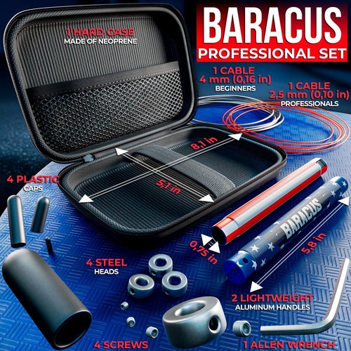 BARACUS Jump rope for women, men, kids | gym accessories for women | at home workout equipment | pesas para ejercicios en casa β Professional Speed Rope with Knurled Aluminum Handles & Hard Case
