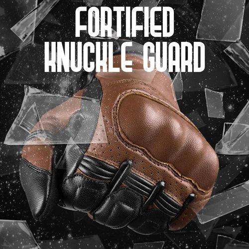 J.A.G. Motorcycle Gloves - Premium Leather Touchscreen Gloves with Knuckle Protection for Men