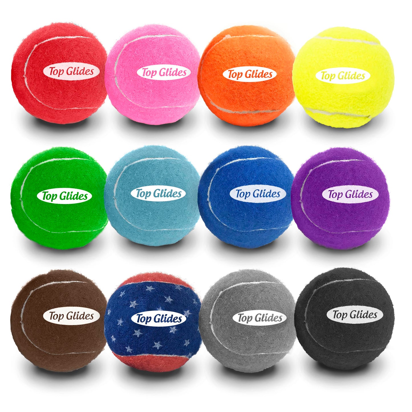 Top Glides Precut Walker Tennis Ball Glides (Patriotic)