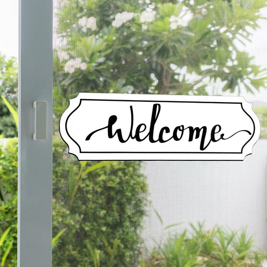 Konohan 2 Pcs Welcome Sign Screen Magnets Large Size Home Welcome Decor Double Sided Screen Door Magnet for Window Door Decoration and Signs(White Style)